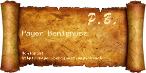 Payer Benignusz névjegykártya